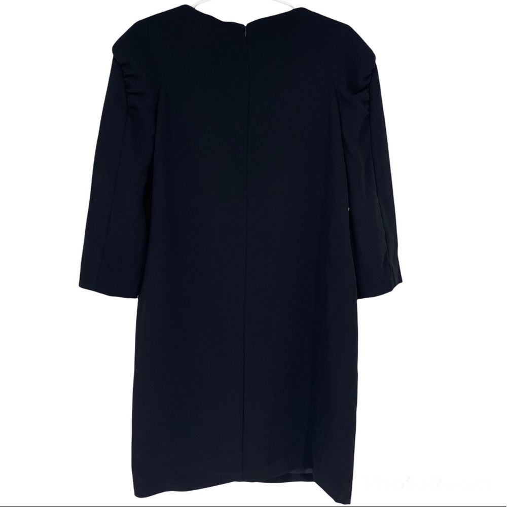COS BLACK MINIMALIST RUCHED SHOULDER DRESS 6 - Picture 2 of 5